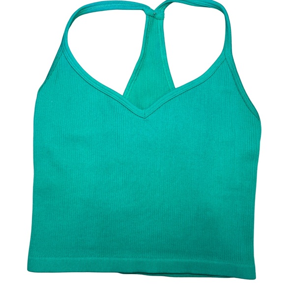 Green Ribbed Tank Top - Picture 2 of 6